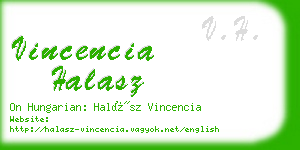 vincencia halasz business card